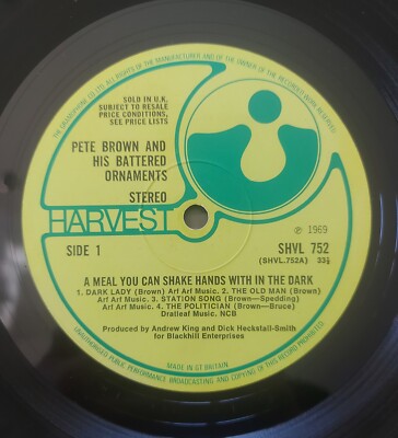 PETE BROWN & BATTERED ORNAMENTS - MEAL YOU CAN SHAKE...1969 1st STEREO no EMI EX