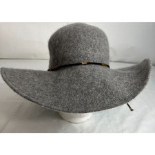 Women's Scala Gray Wool Adjustable Hat Floppy Soft Western