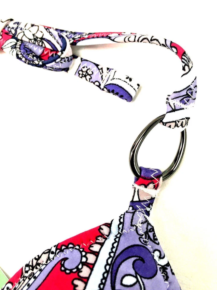 Top de Bikini Undercolors Of Benetton Púrpura Paisley Punk Acolchado Grande L Surf Natación Foto 2 de 4