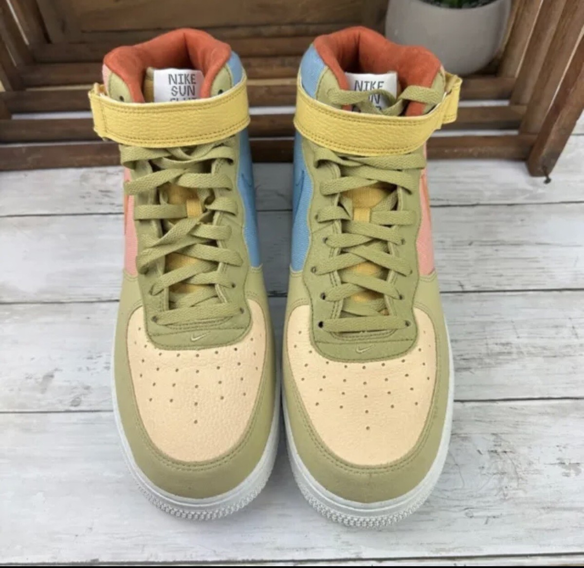 Rare Nike Air Force 1 Mid Sun Club Tan Multi Size 9 NO BOX Nice! Nike Air Force 1 Mid Sun Club Tan Multi Size 12 - Rare - NO  main image 4