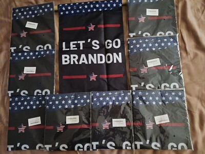 Lets go brandon flag double sided lot of 8 brand new in package
