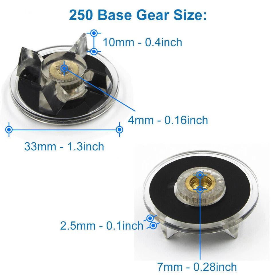 2Pack Motor Base Gear and Blade Gear Replacement Part for Magic Bullet MB1001 CS - Image 3 of 4