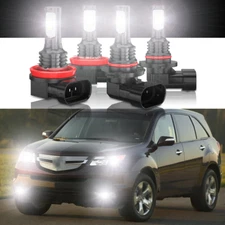 For 2007-2013 Acura MDX -4X LED DRL Daytime Running Light + Fog bulb 6000K White