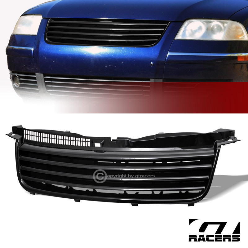 For 2001-2005 Vw Passat B5.5 Black Horizontal Front Hood Bumper Grille Guard ABS