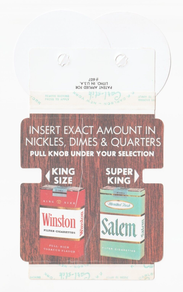 C1965 NOS LOT Cigarette Machine Vending Label Advertising Sticker