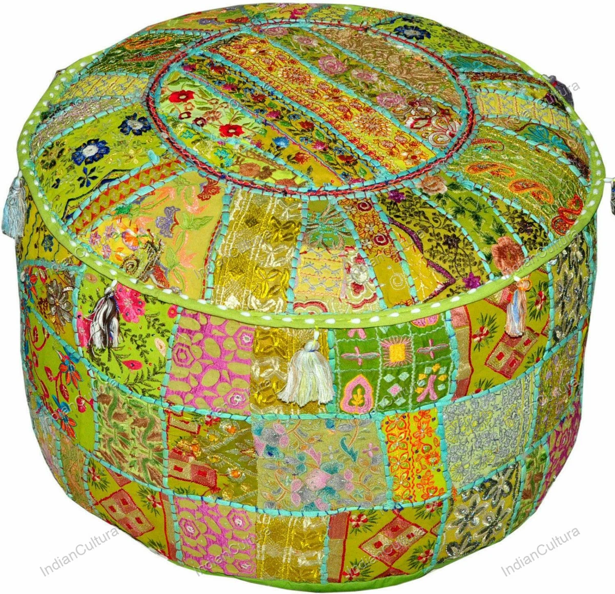 Floral on sale pouf ottoman