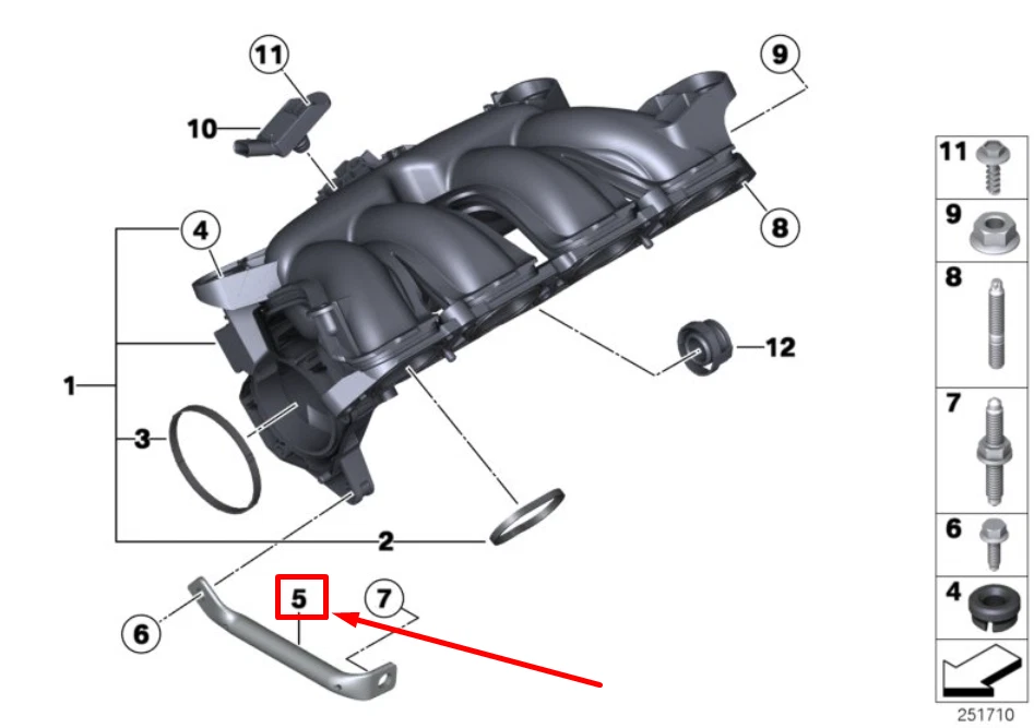 NEW MINI COOPER R56 INTAKE MANIFOLD SUPPORT 11617528342 7528342 