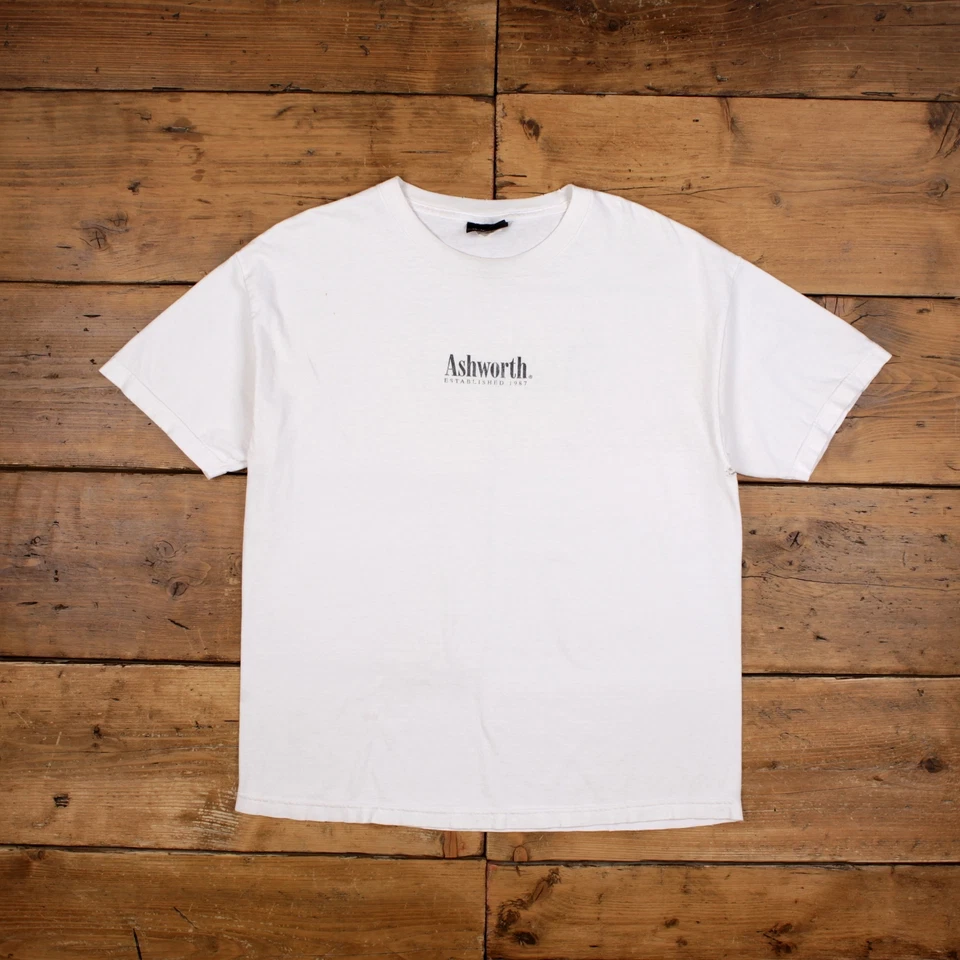 Camiseta Gráfica Vintage Grande Años 90 Ashworth Ashworth Golf Camiseta Blanca Foto 2 de 4