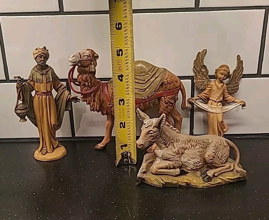 4 Fontanini Wiseman, Camel, Angel, Donkey Heirloom Nativity Italy