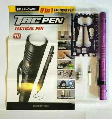 Bell + Howell Pen Flashlight 9 in 1 Multi-Tool - Black/Red/Blue/Rose - New