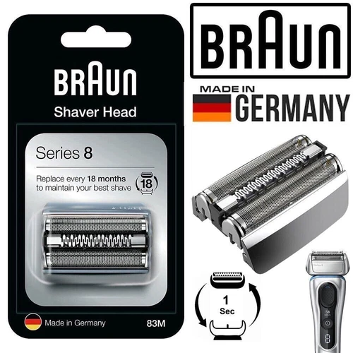 Braun 83M Testina di rasatura confezione combinata per Series 8 - pellicola di taglio e blocco lame - Foto 9 di 13