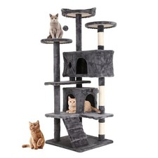 54in Multi-Level Cat Tree Tower Furniture Activity Center with Scratching Posts