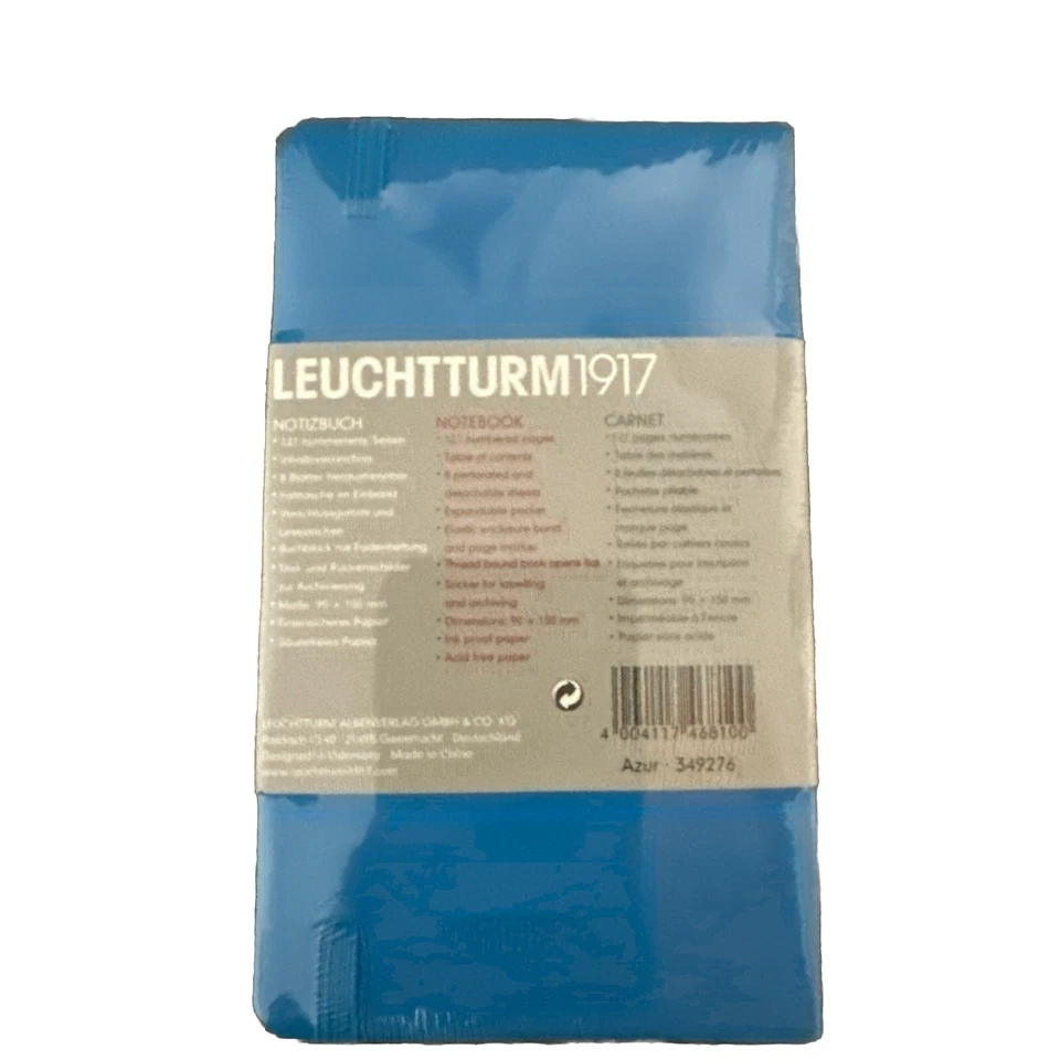 Leuchtturm 1917 Dotted Notebook Azur 349276. 121 Numbered Pages. 90mm X 150mm - Image 2 of 3