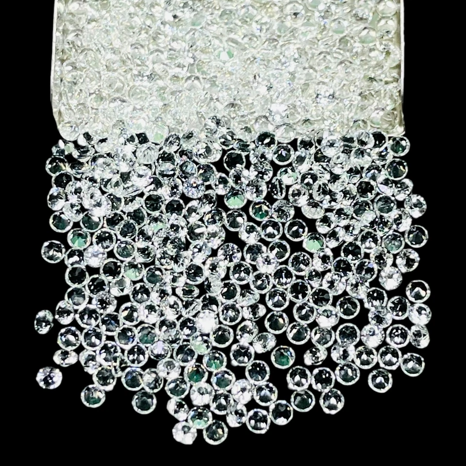 Lote de 100 piedras preciosas sueltas calibradas corte diamante redondo 2 mm topacio blanco natural Foto 4 de 4