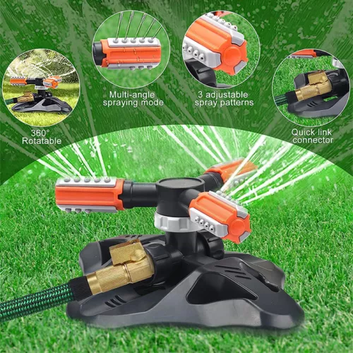 360 ° Rotation Automatisches Bewässerungssystem Garten Rasen Sprinkler Terrasse Wasser sparen USA - Bild 6 von 9