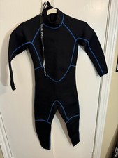 Realon Sports Unisex Kids Wetsuit Size S Black Blue Zipper Swim Neoprene