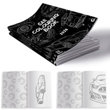 Modified Car Colouring Book 50 Pages Supercars JDM Classic Kids Adult A4