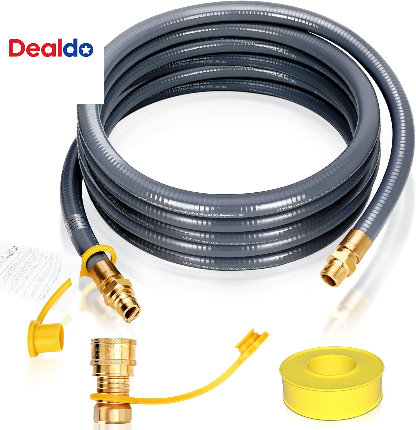 3/4" Natural Gas Hose for Generator, 24FT 3/4" ID Natural Ga
