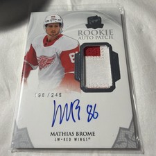 2020-21 UD The Cup Rookie Auto Patch Mathias Brome /249 Detroit Red Wings 