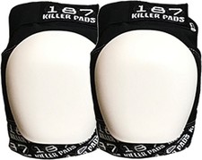 187 PRO KNEE PADS MEDIUM BLK/WHT TEXT/WHT CAP