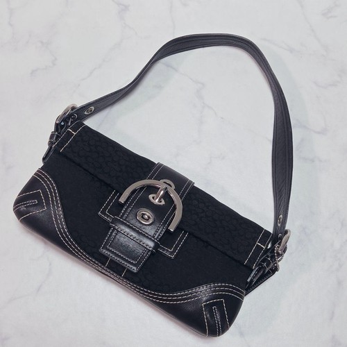 COACH Soho Signature One Shoulder Bag Black - Gem