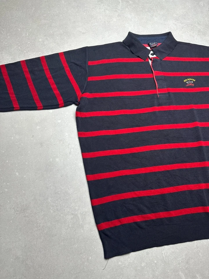 Pull col polo Paul and Shark - Homme Taille XL - Noir et Rouge - Made in Italy - Photo 3/4