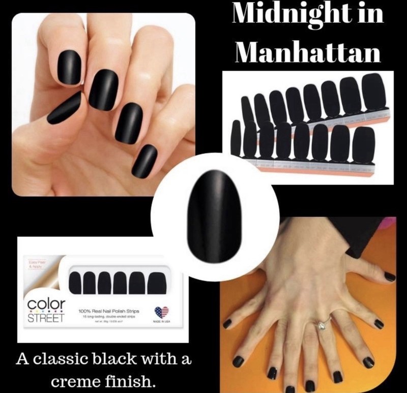 Color Street Midnight In Manhattan 100% Real Nail Polish Strips Colorstreet