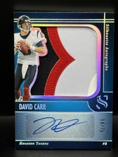 DAVID CARR /75 PATCH AUTO 2025 Panini Silhouettes Texans JERSEY NUMBER 8 PATCH