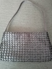 next grey shoulder bag with outer beading 