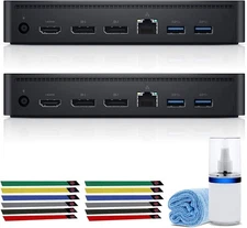 Dell D6000S 130W Docking Station 2-Pack with LCD Cleaning Kit & 12-Cable Ties