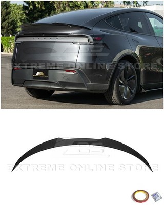 For 25-Up Tesla Model Y Track Style Painted GLOSSY BLACK Rear Trunk Wing Spoiler