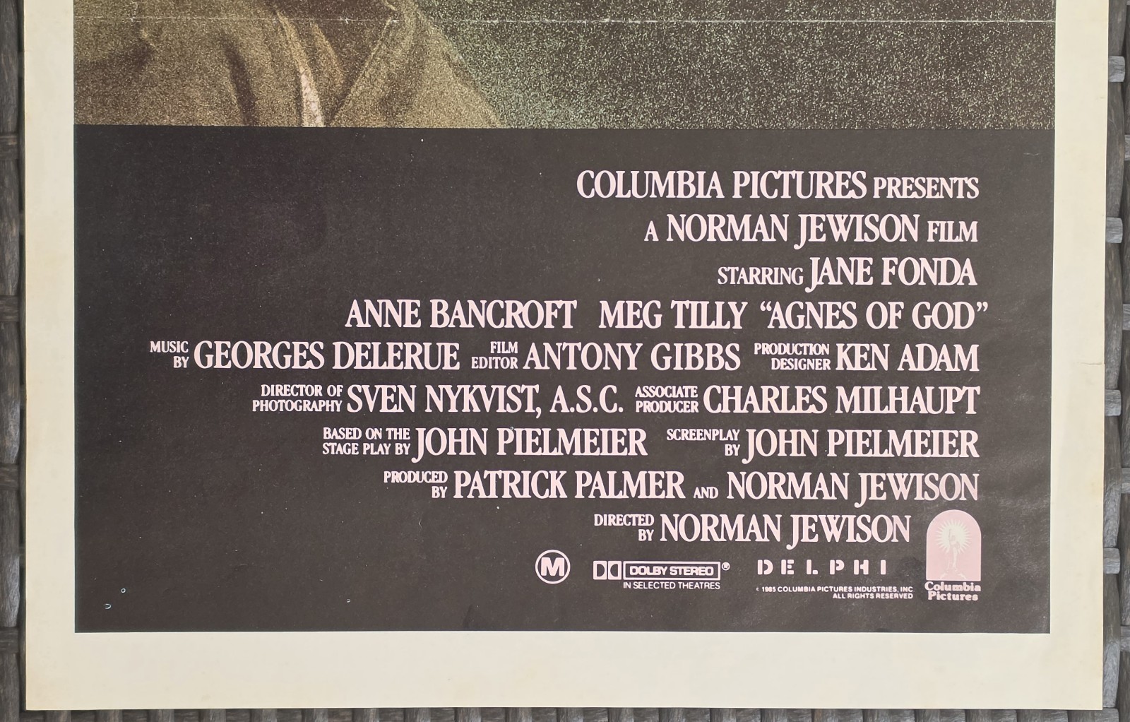 Agnes of God 1985 Original Australian Daybill Jane Fonda Drama Mystery E image 3