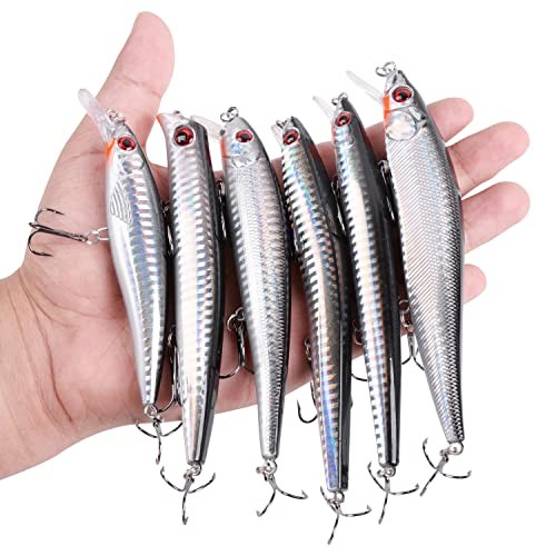  Saltwater Fishing Lures Kit, 6 Pack Assorted Surf Fishing Jerkbait Minnow  - Image 6