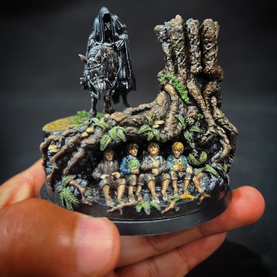 GET OFF THE ROAD DIORAMA THE LORD OF THE RINGS FORGE WORLD PAINTED 