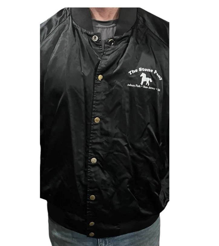 Stone Pony Asbury Park N J giacca vintage raso nero grande Springsteen anni '80