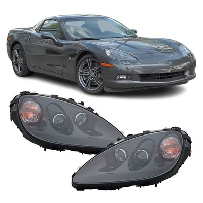 Front Scheinwerfer Schwarz für Chevy Corvette C6 Coupe Cabrio. Bj. 2005-2013