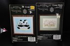Lot of 2 Janlynn Endangered Young'uns cross stitch kits The Panda & The Elephant — photo 1
