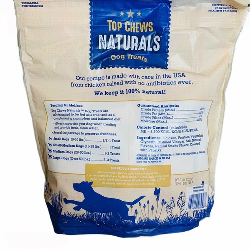 Top Chews 100% Natural Dog Treats Chicken Jerky Recipe, 48 Ounce - Picture 2 of 5