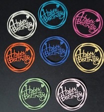 Happy Birthday Paper Die Cuts For Cardmaking/Scrapbooking 8 Pc. Assorted Colors