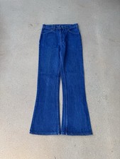 Vintage 80  s Levi  s 646 Orange Tab Bellbottom Flare Faded Denim Jeans Size 29x31