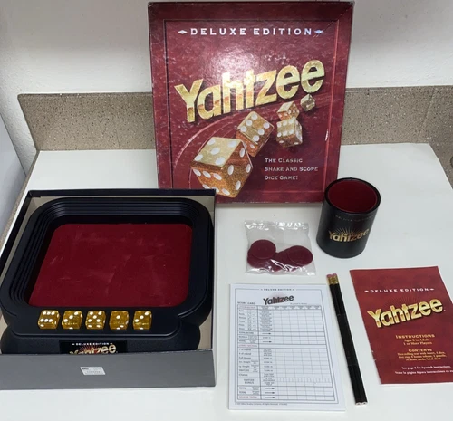 Yahtzee Deluxe Edition Gold Dice Vintage 1997 Milton Bradley Board Game