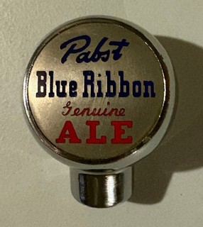 Pabst Blue Ribbon Genuine ALE Chrome Ball Knob made for Pabst Brewing Company. M