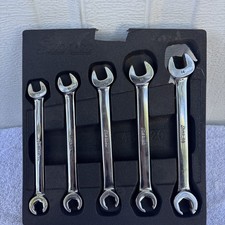 Snap On Tools 5 Piece Metric Open Endflare Nut Wrench Set 10-14mm With Tray