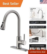 Elegant High-Arc Pull-Down Kitchen Faucet in Brushed Nickel with 3-Mode Sprayer