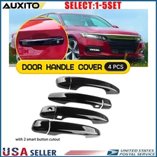 For Honda Accord 18-22 Gloss Black Door Handle Skin Covers With Key Access 4-20X