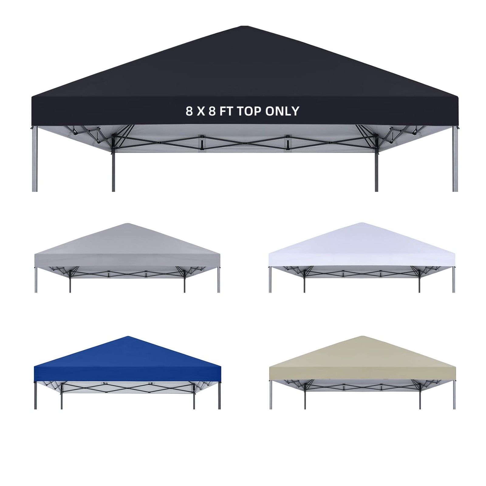 Replacement Top Waterproof Sun Shade W/ropes For Straight Le