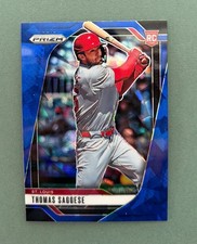 2025 Panini Prizm Baseball Thomas Saggese Blue Cracked Ice Prizm #185 Rookie RC