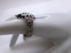 Vintage Germany Ring Filigree Ornate Silver Tone Faux Marcasite Adjustable — photo 8