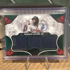 Ronald Acuna Jr /49 Triple Relic Game Used Topps Tier One Braves