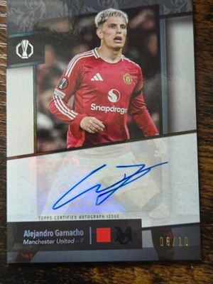 Alejandro Garnacho 2024/25 Topps Museum UEFA Gold ON CARD AUTO /10 Man Utd RARE